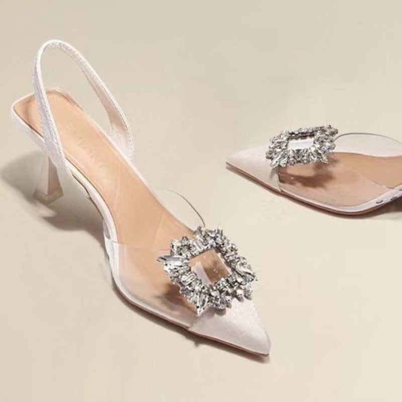Spring and Autumn Fashion Crystal Transparent High Heels